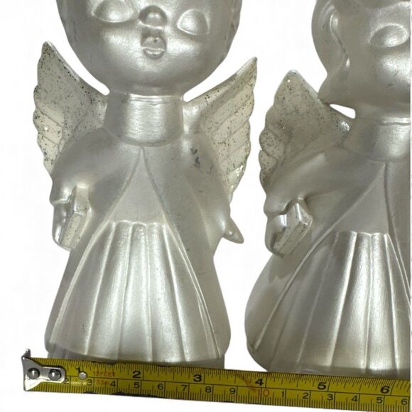 Vintage Kissing Angels Pearlescent Shimmer White 7” Elegant Cottage Granny - Picture 10 of 10
